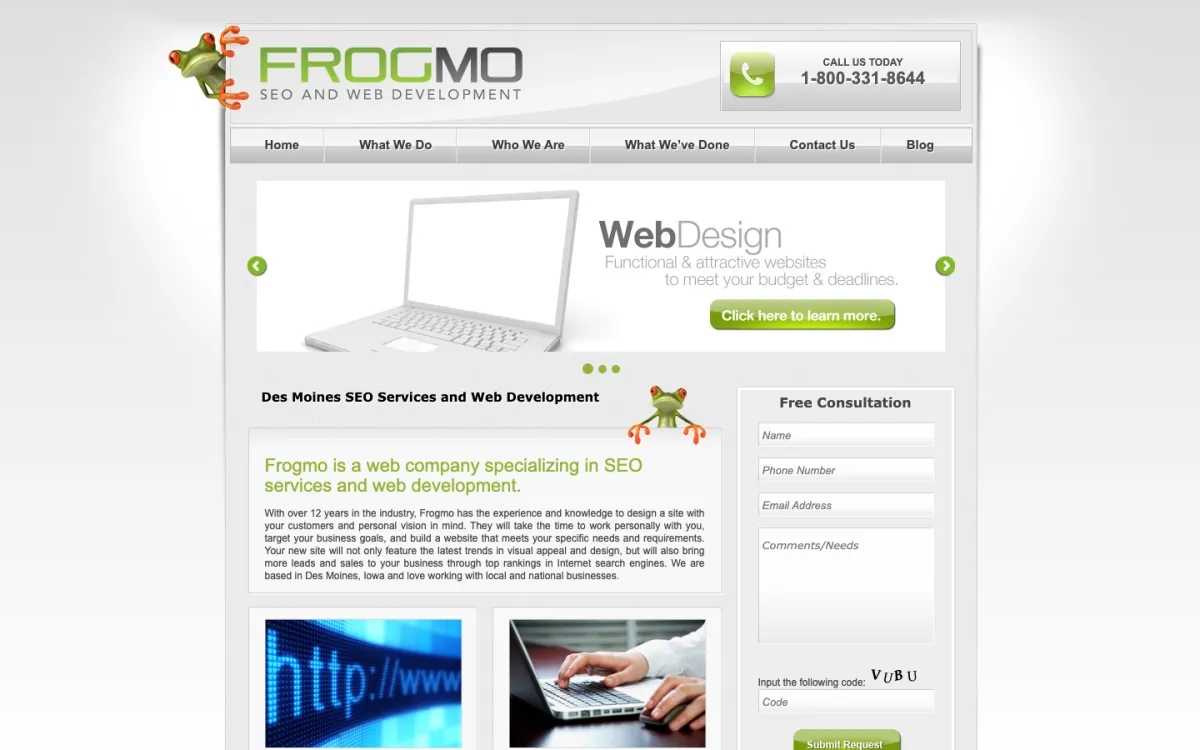 Frogmo homepage, captured September 28, 2026